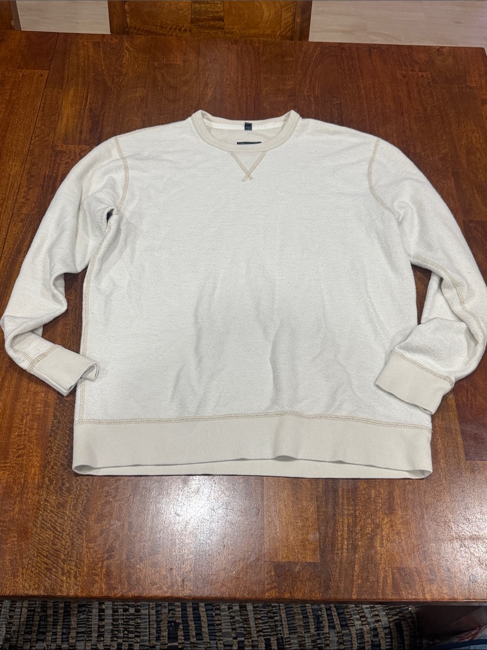 Abercrombie & Fitch Cream Crewneck Thermal Sweater